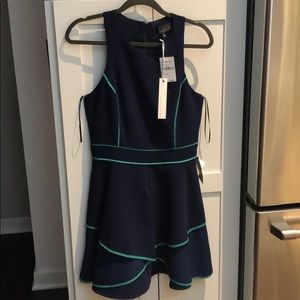 NWT Never worm Navy and Green Dress